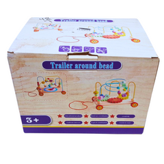 Wooden Bead Maze Trailer - Educational Pull Toy for Toddlers