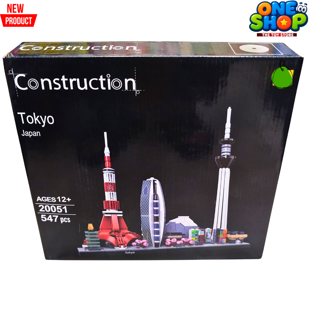 Tokyo Japan Architecture Building Blocks Set – 547 PCS City Skyline Construction Toy for Kids & Adults | Tokyo Tower & Skytree Model Kit | Educational STEM Collectible Display Set