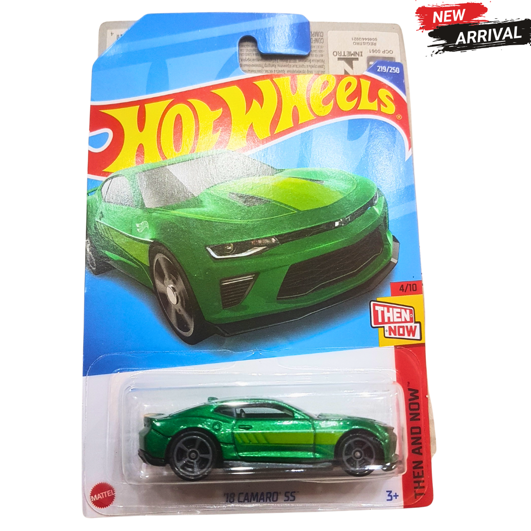 💚 Hot Wheels ’18 Camaro SS – Then and Now Series | Green Die-Cast Muscle Car Toy for Kids & Collectors (3+)