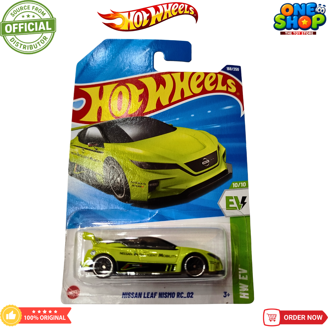 Hot Wheels Nissan Leaf Nismo RC_02 Die-Cast Car – HW EV Electric Racing Toy Car for Kids & Collectors
