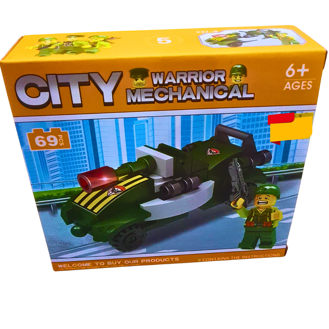 City Warrior Mechanical Military Building Block Set (69 PCS) – Ages 6+