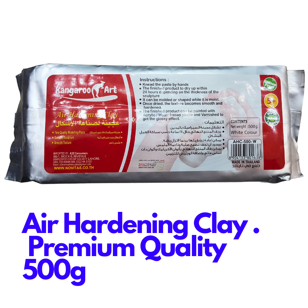 Air Hardening Clay Premium Quality 500g Fine Quality Paste Durable Sculpture Smooth Texture White Color