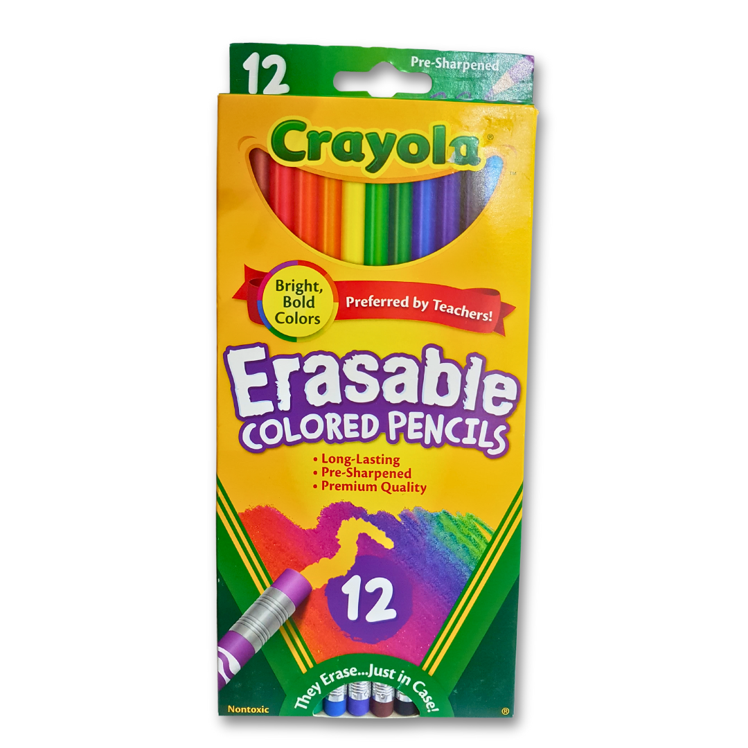 Crayola 12 Erasable Colored Pencils - Premium Quality, Bright & Bold Colors - Made in the USA