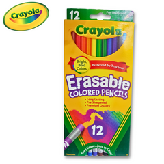 Crayola 12 Erasable Colored Pencils - Premium Quality, Bright & Bold Colors - Made in the USA
