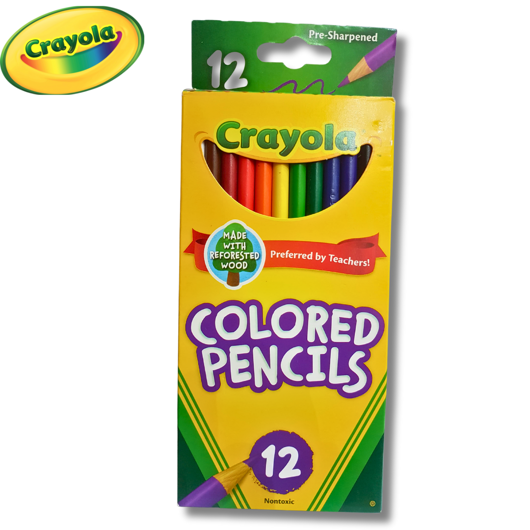 Crayola 12 Nontoxic Colored Pencils - Reforested Wood, Pre-Sharpened, Made in the USA