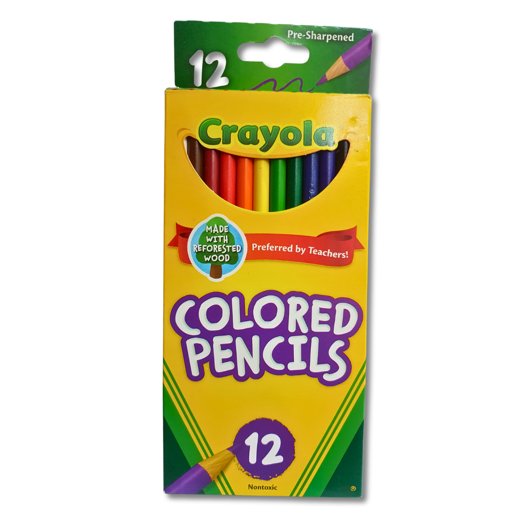 Crayola 12 Nontoxic Colored Pencils - Reforested Wood, Pre-Sharpened, Made in the USA