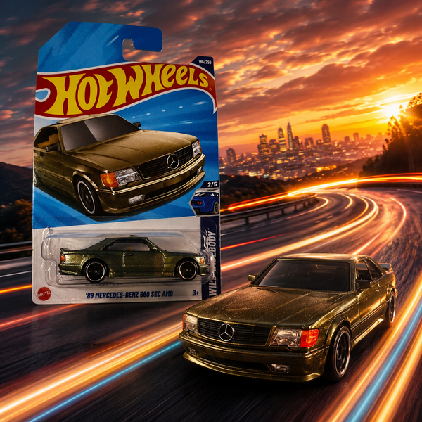 Hot Wheels ’89 Mercedes-Benz 560 SEC AMG Die-Cast Car – Classic Luxury Sports Car Toy for Kids & Collectors