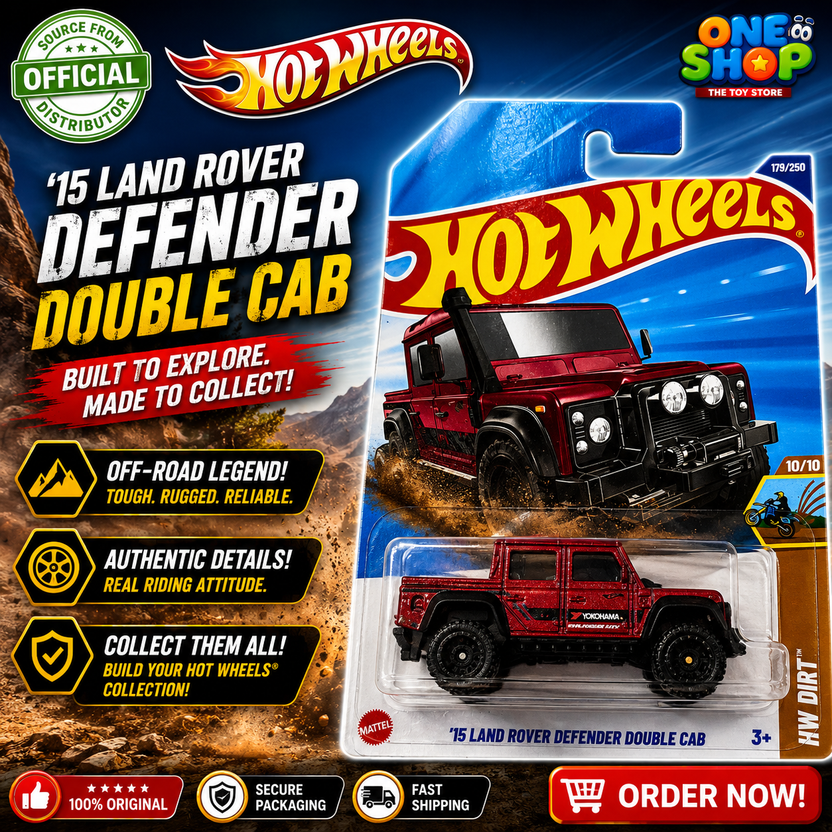 Hot Wheels ’15 Land Rover Defender Double Cab – Off-Road Die-Cast Pickup Truck Toy for Kids & Collectors Main image