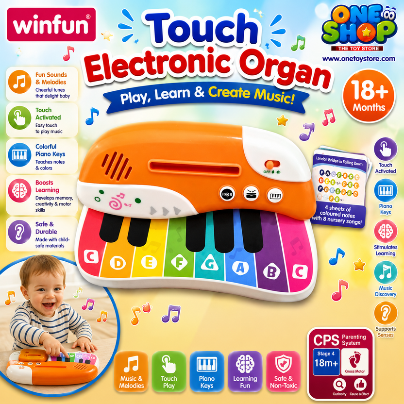 Touch Electronic Organ Piano for Kids – Musical Keyboard Toy with Colorful Keys, Learning Songs & Sound Effects Main image