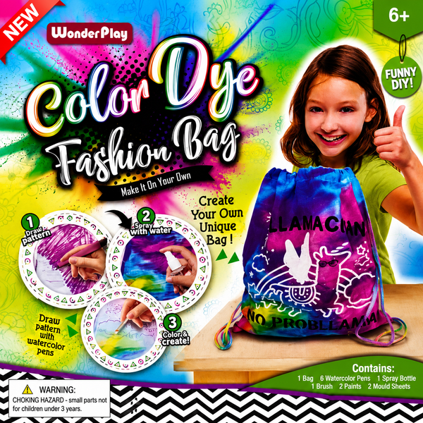 Color Dye Fashion Bag DIY Kit for Kids – Creative Drawstring Bag Painting Set with Watercolor Pens | Arts & Crafts Activity Toy for Girls & Boys
