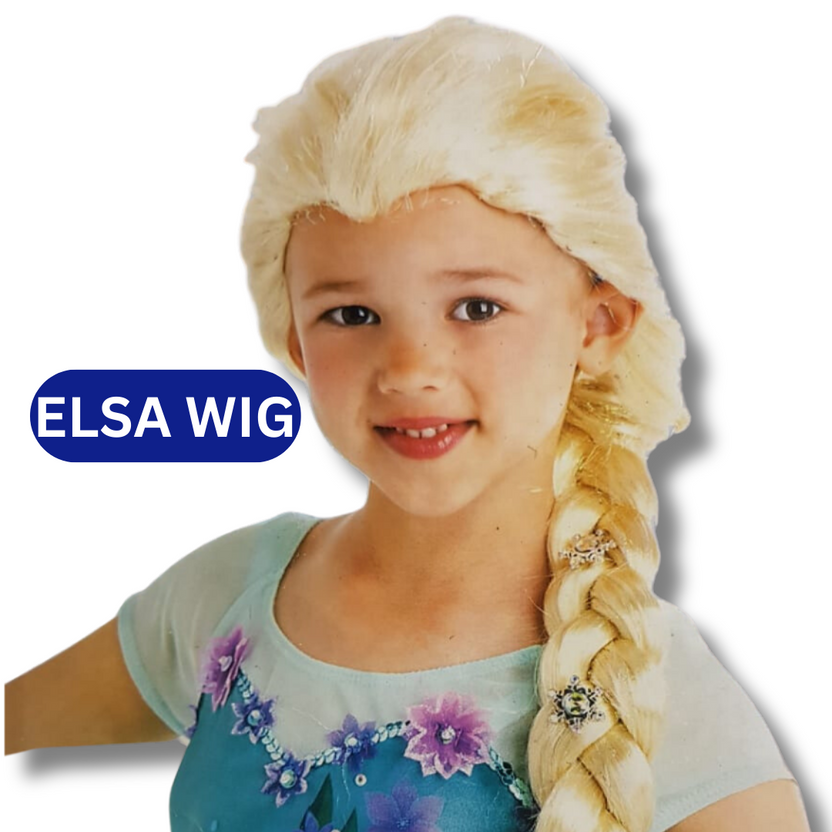 Girls' Frozen Elsa Wig - Premium Synthetic Fiber | Authentic Disney Look for Costumes & Parties Main image