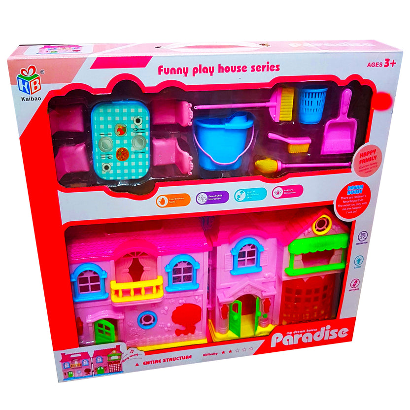 DOLL House Paradise: Funny Play House Series, Imaginative Toy with Lights, Enhances Logical Skills, Ideal for Girls 3+ Main image