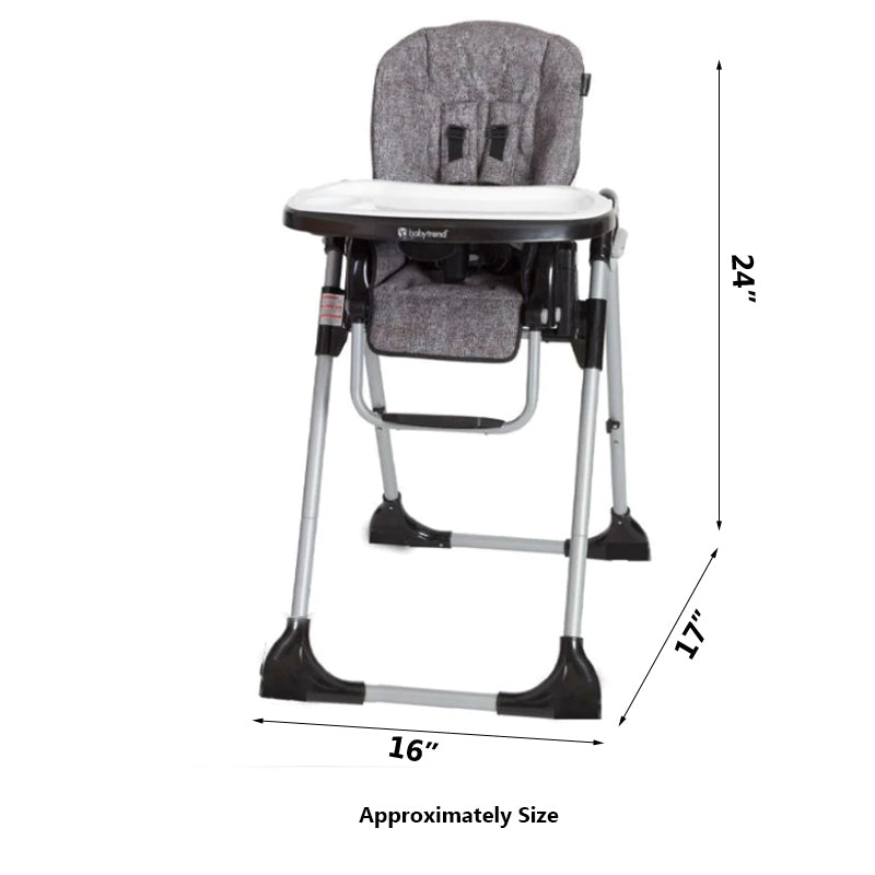 Baby Trend Adjustable Feeding Chair with Durable Tray - Classic Grey H-38HC