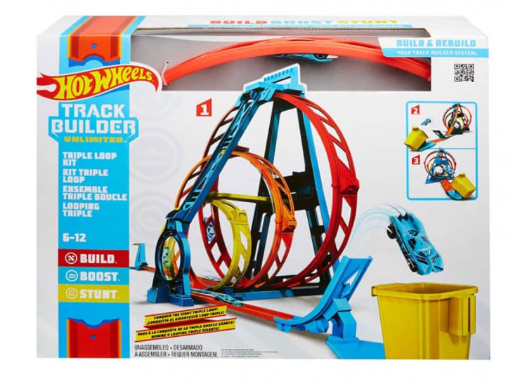 Hot Wheels Track Builder Unlimited Triple Loop Kit - MTTGLC96 Main image