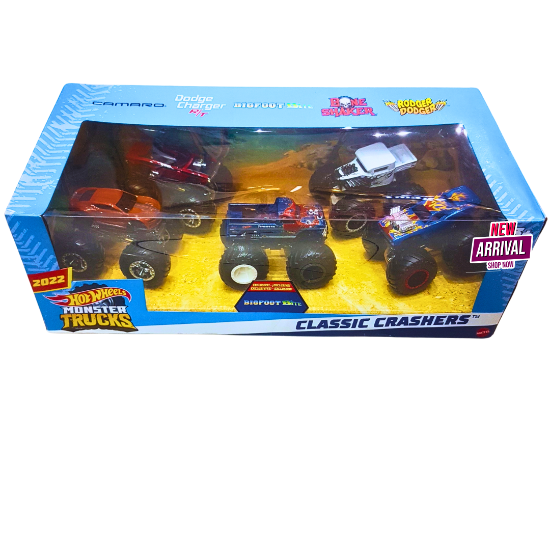 Hot Wheels Monster Trucks Classic Crashers – Ultimate Battle Set! 🚙🔥
