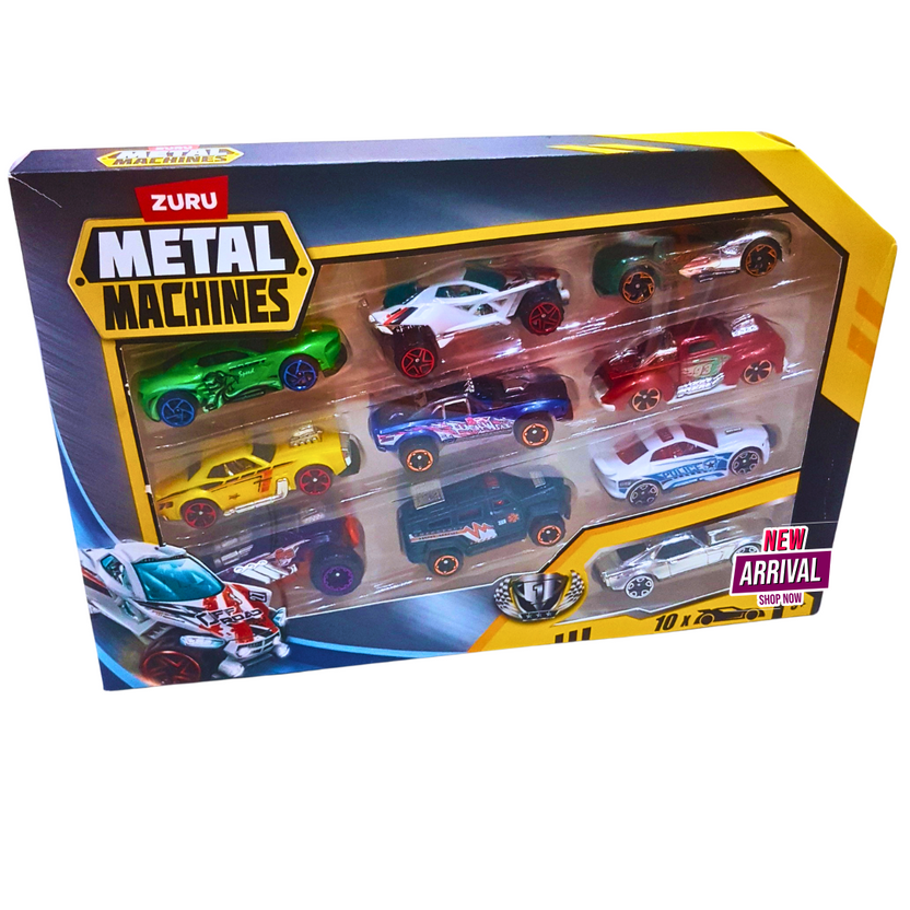 🏎️ ZURU Metal Machines Die-Cast Car Set – 10-Piece Racing Collection Main image