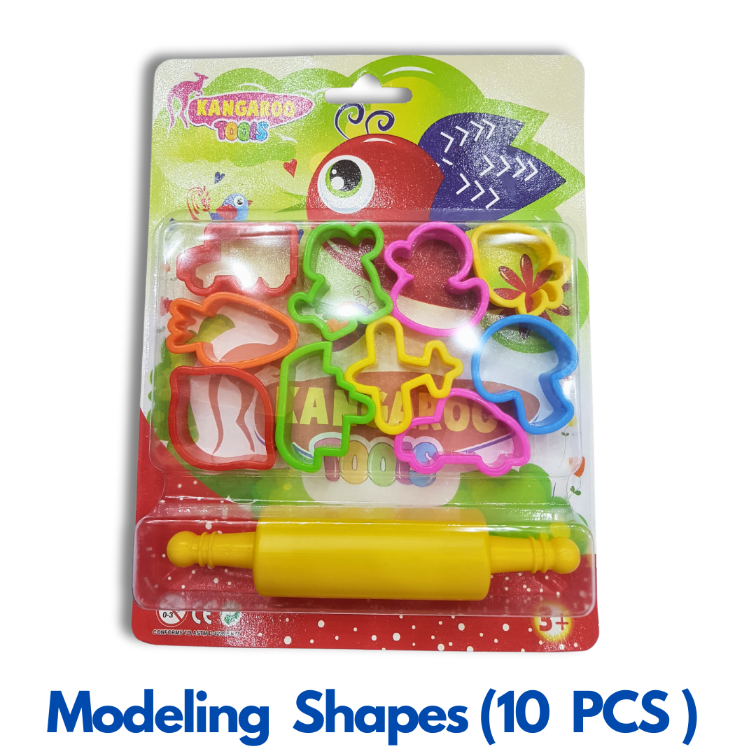 Modeling Shapes 10 pcs set With 1 Roller For age 3 and Up