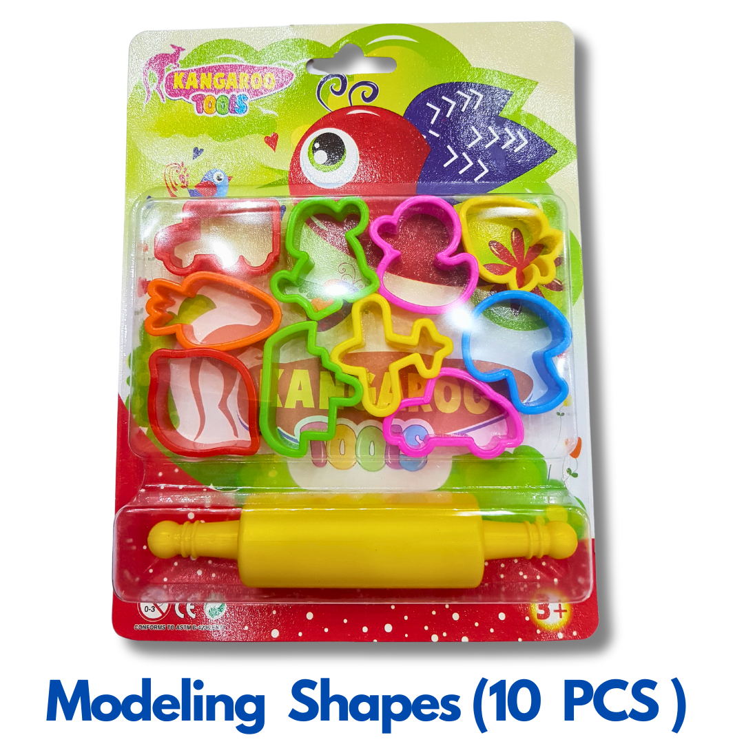 Modeling Shapes 10 pcs set With 1 Roller For age 3 and Up