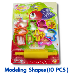 Modeling Shapes 10 pcs set With 1 Roller For age 3 and Up