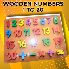 Premium Wooden Numbers for Kids Learning 123 - Vibrant & Safe 1 to 20 Set