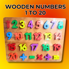Premium Wooden Numbers for Kids Learning 123 - Vibrant & Safe 1 to 20 Set