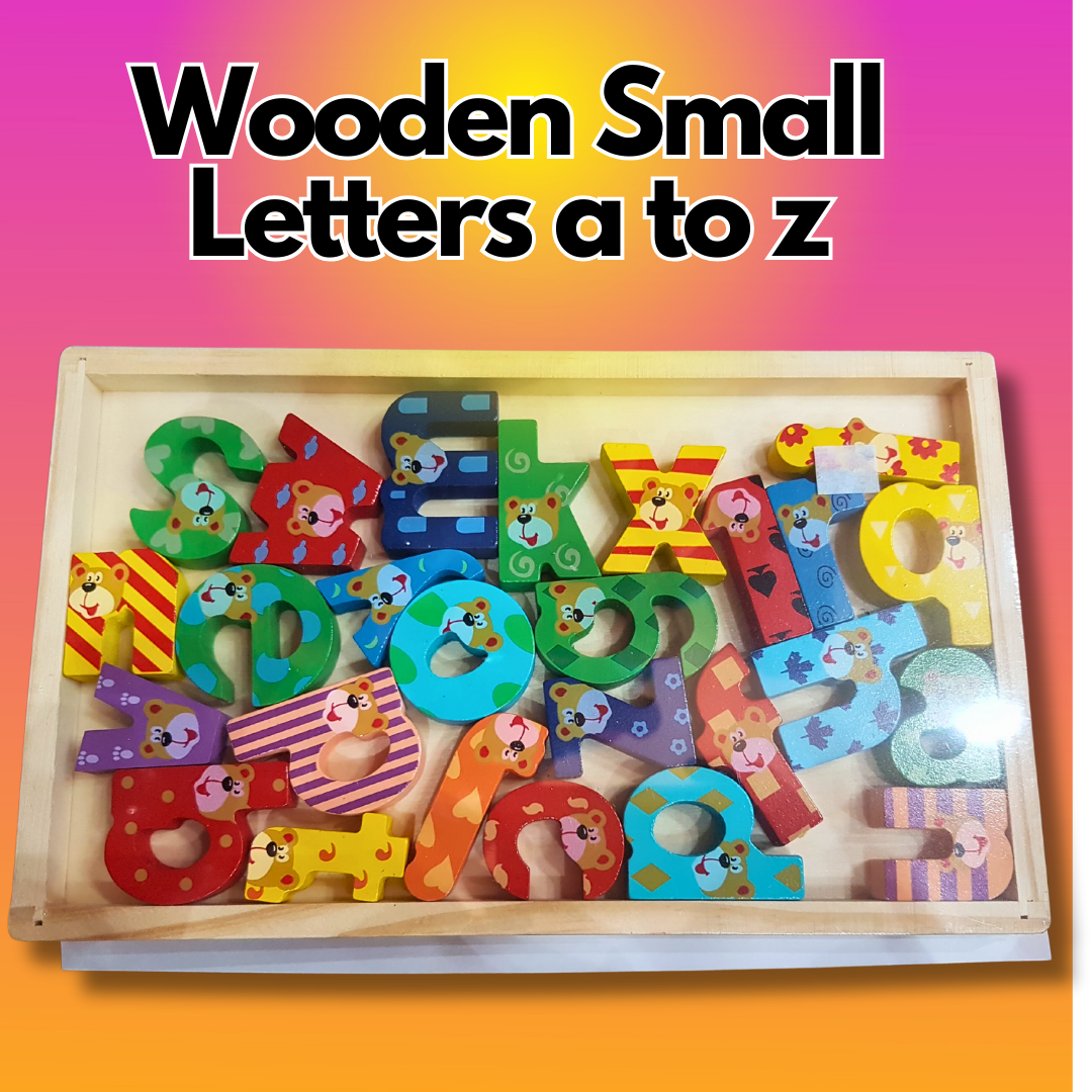 Colorful & Safe Wooden Small Letters for Kids Learning (A to Z)