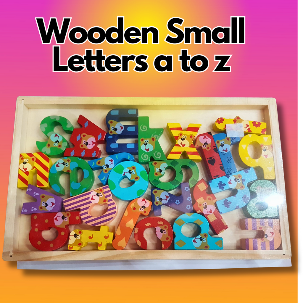 Colorful & Safe Wooden Small Letters for Kids Learning (A to Z)