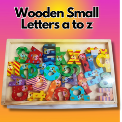 Colorful & Safe Wooden Small Letters for Kids Learning (A to Z)