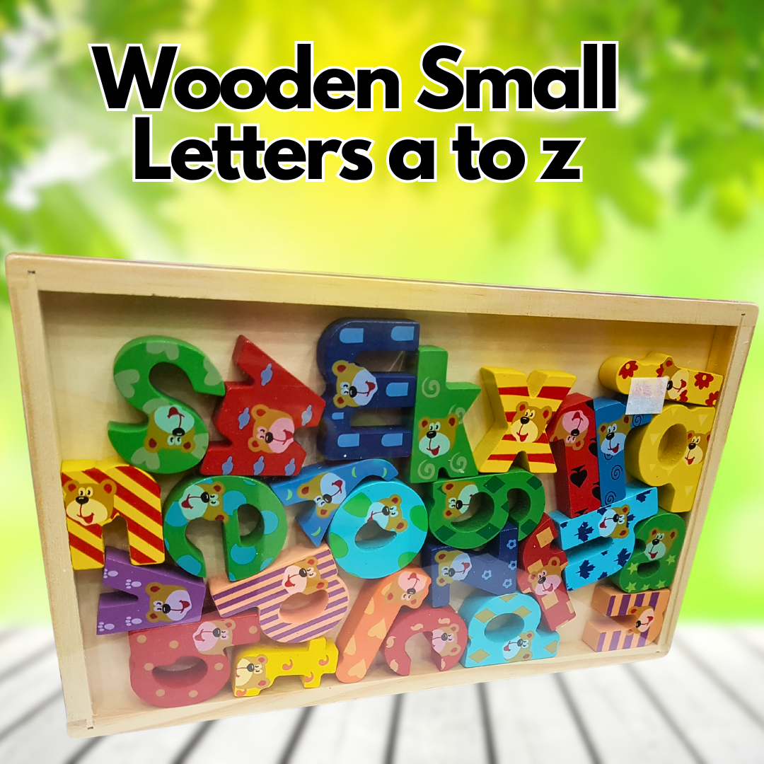 Colorful & Safe Wooden Small Letters for Kids Learning (A to Z) – One ...