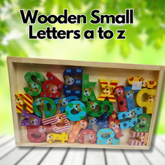 Colorful & Safe Wooden Small Letters for Kids Learning (A to Z)