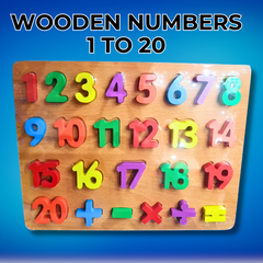 Premium Wooden Numbers for Kids Learning 123 - Vibrant & Safe 1 to 20 Set