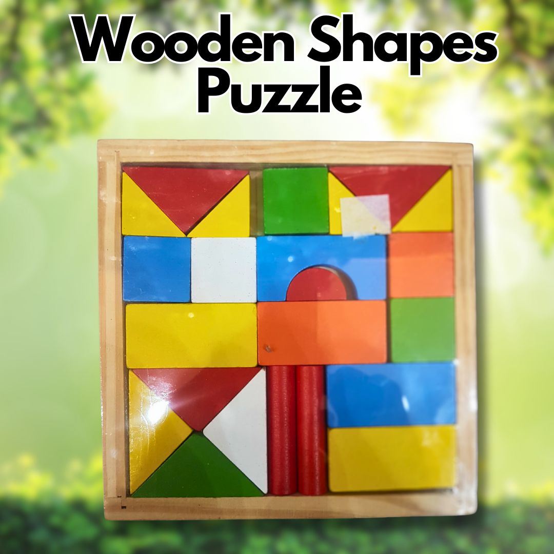23-Piece Wooden Shapes Puzzle - Fun Learning for Kids!