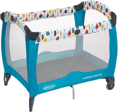 GRACO Contour Electra Deluxe Baby Playpen & Portable Bed with Toy Bar - Teal Tranquility
