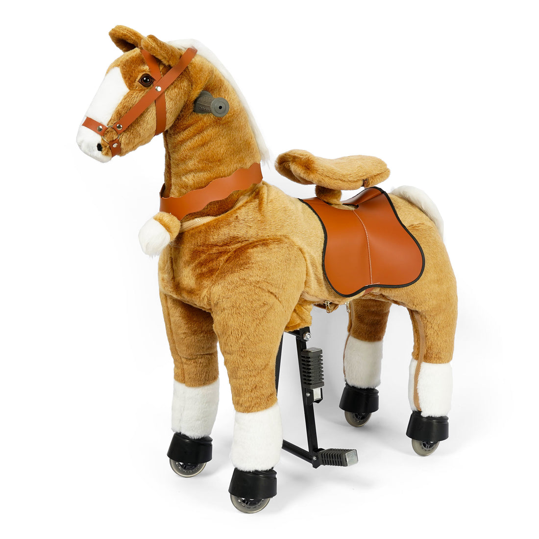 Traditional Galloping Rocking Horse with Realistic Sounds - Classic Palomino RH-2012-2B