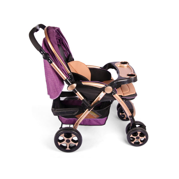 Luxurious Lilac Deluxe Baby Stroller – Comfort and Style on the Go