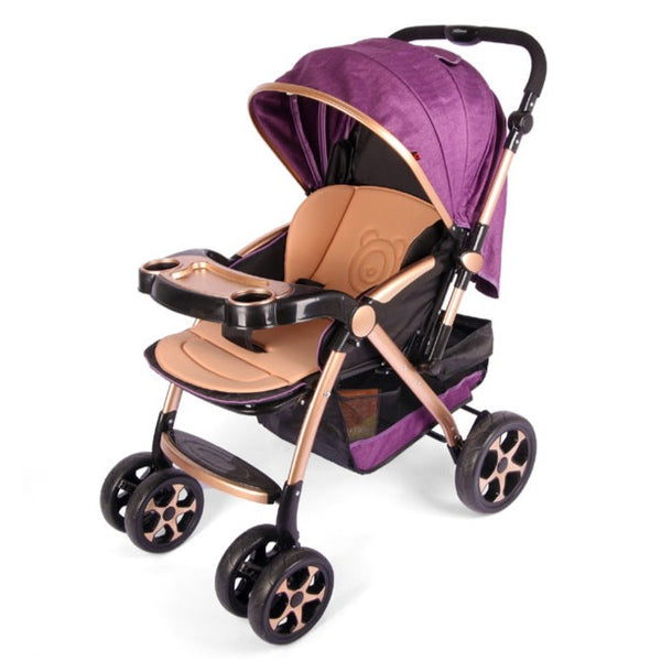 Luxurious Lilac Deluxe Baby Stroller – Comfort and Style on the Go