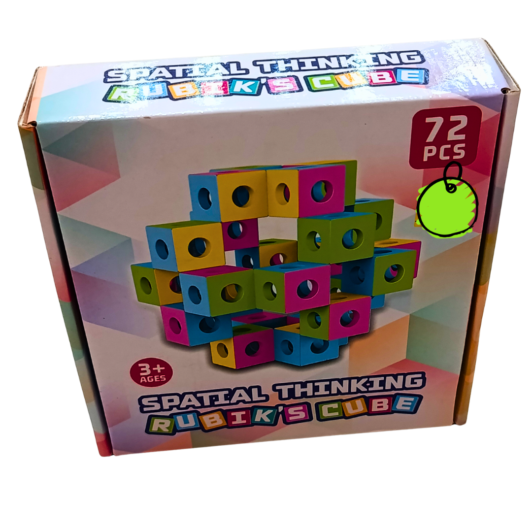 Spatial Thinking Rubik's Cube Building Blocks Set – 72 Pieces | Creative Construction Toy for Kids Secondary image