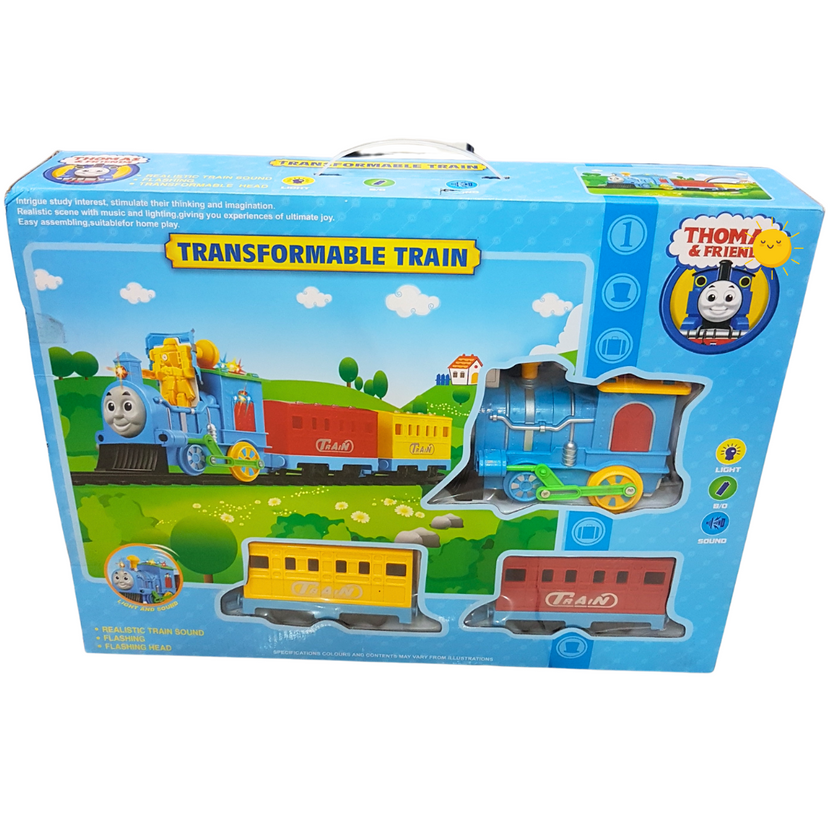 Interactive Transformable Train Playset - Thomas & Friends Engine Design with Sound & Light Effects Main image