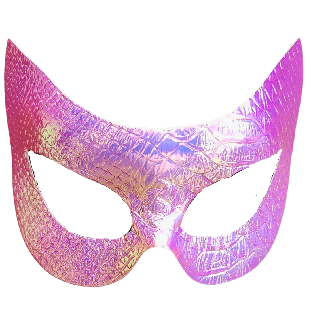 Ethereal Luster Venetian Mask - Iridescent Pink & Purple Party Eye Accessory Secondary image