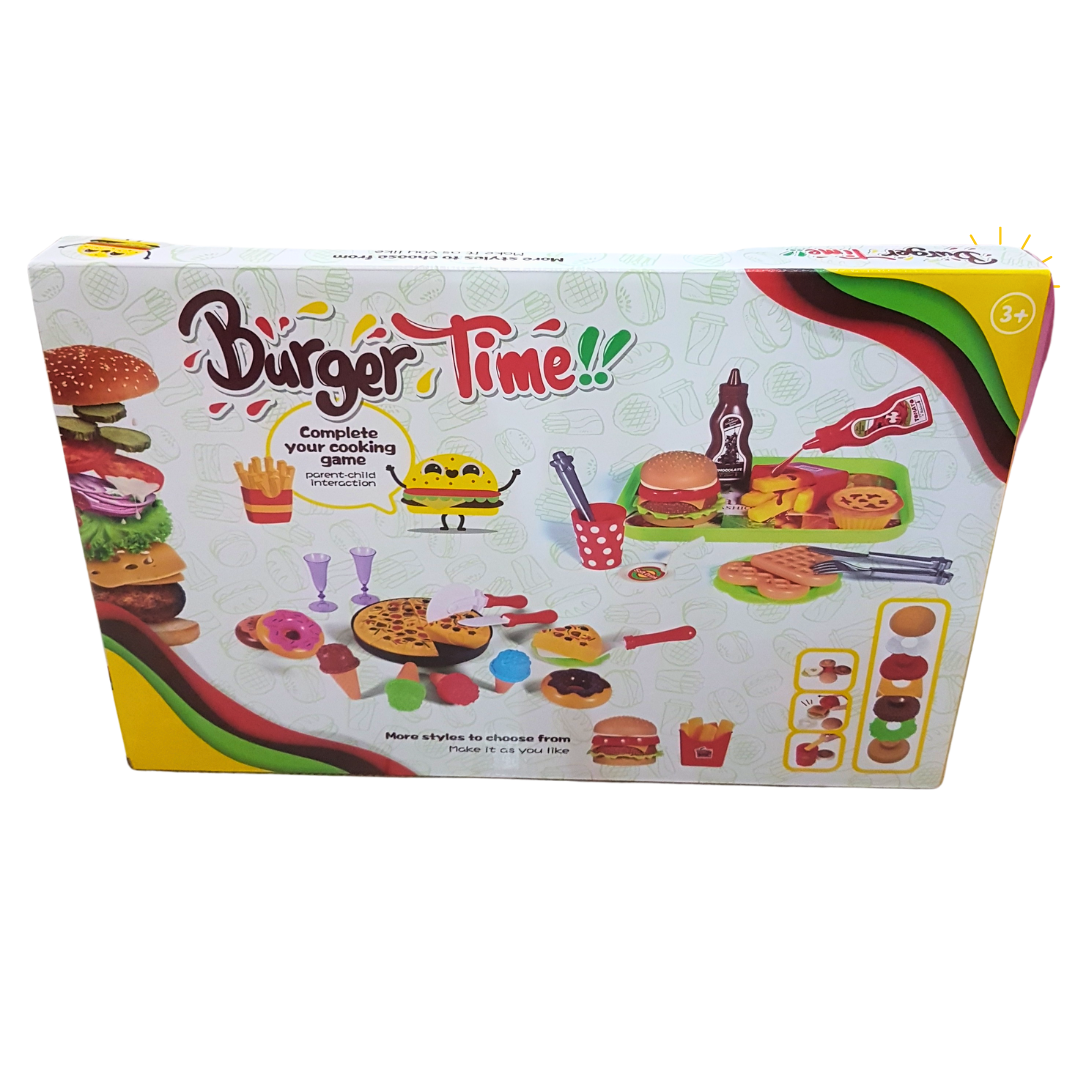 Playful Burger Time Kitchen Playset for Kids - Imaginative Food Creation Toy Set for Ages 3+