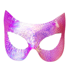 Ethereal Luster Venetian Mask - Iridescent Pink & Purple Party Eye Accessory
