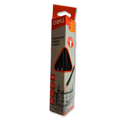 Graphite Pencil #38029 HB - Intense Blackness, Ergonomic Shape, 12-Pack with Non-Toxic PVC-Free Eraser