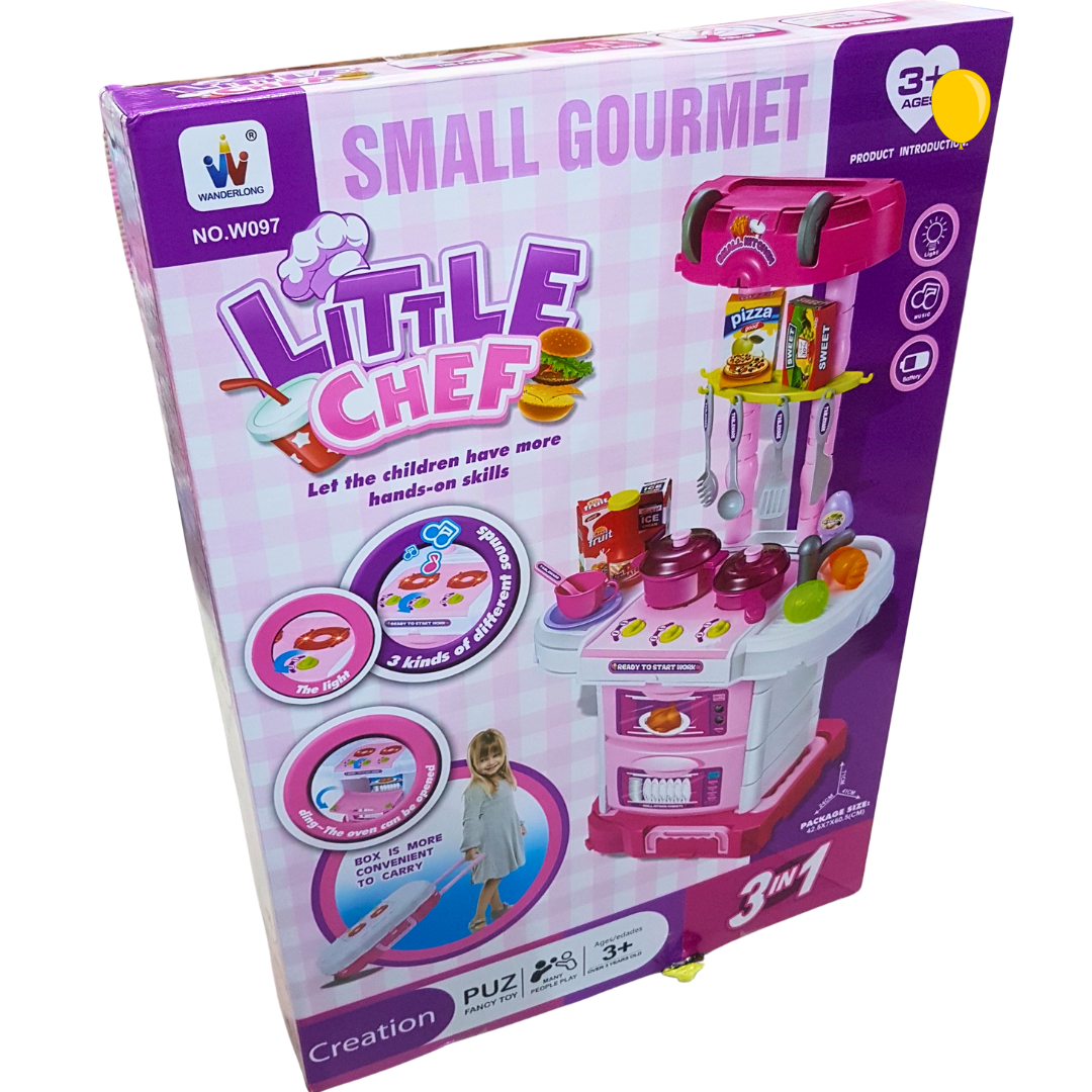 Tiny Tot Chef Station - 3-in-1 Small Gourmet Kitchen Playset with Sound and Light Effects, Ages 3+ Secondary image