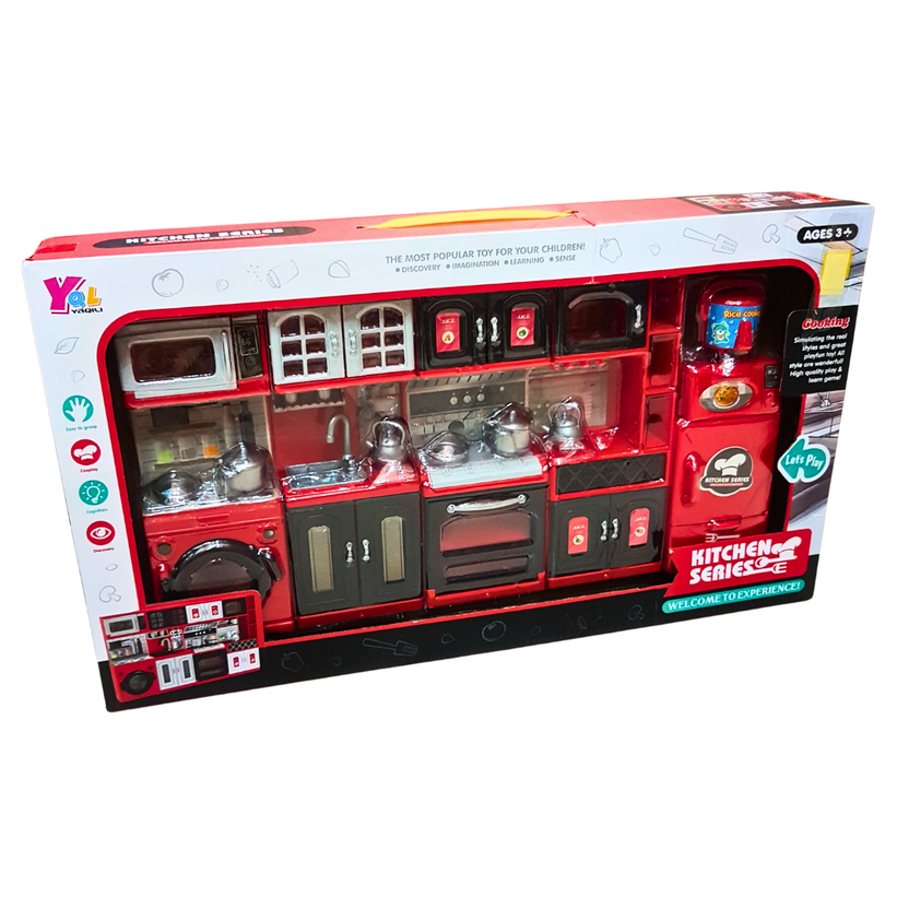 Red and Black Kitchen Set - The Ultimate Imaginative Play Companion for Children  Educational Discovery, Endless Fun | Perfect for Girls Ages 3 and Up Main image