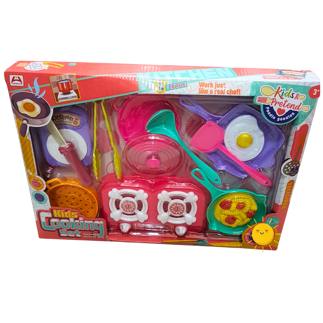 Junior Chef's Delight - Colorful Kids Cooking Set - Realistic Kitchen Playset for Ages 3+