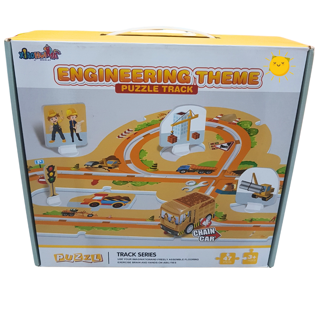 Engineering Theme Puzzle Track Set - Build, Learn, and Play for Ages 3+