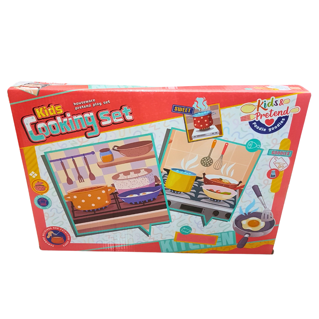 Junior Chef's Delight - Colorful Kids Cooking Set - Realistic Kitchen Playset for Ages 3+