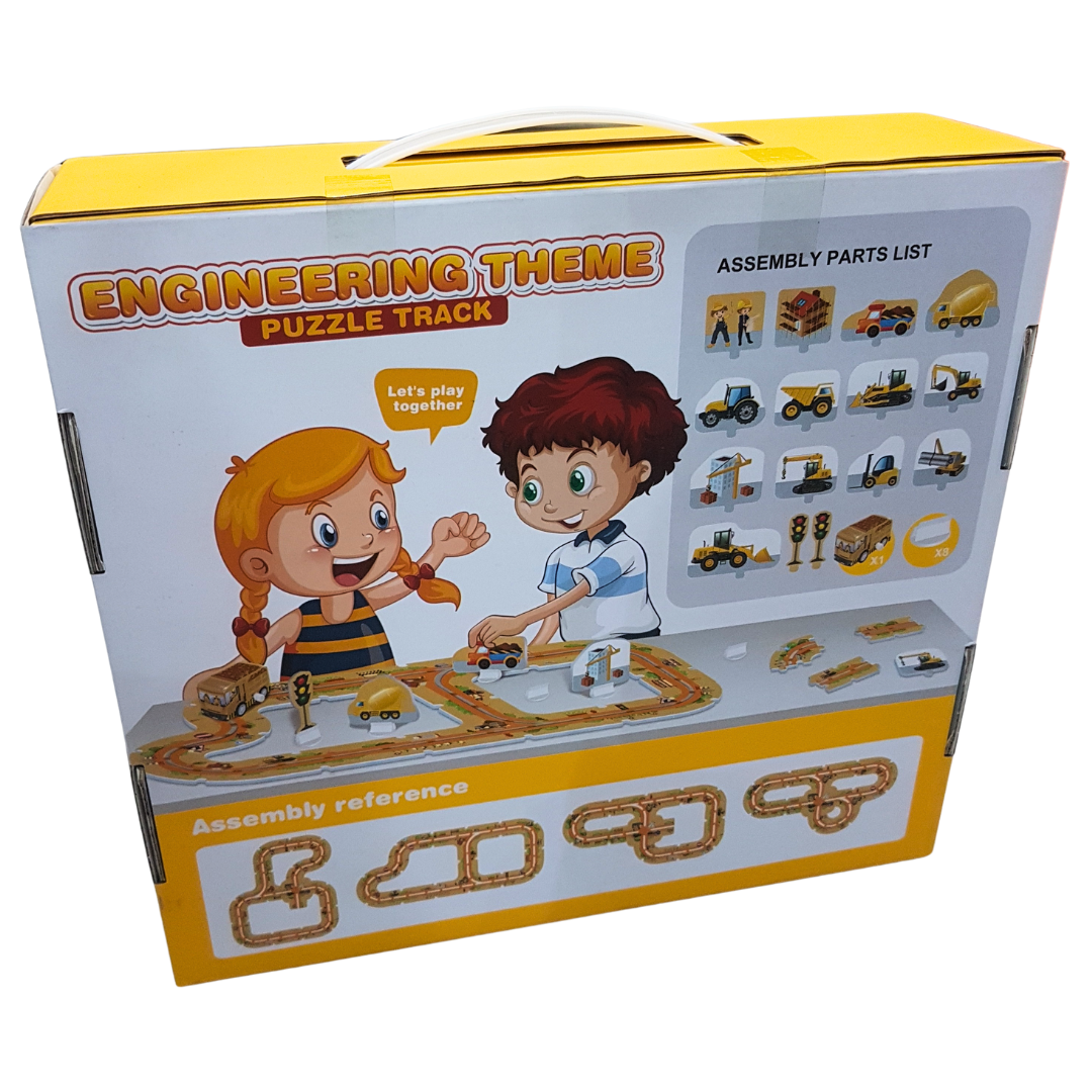 Engineering Theme Puzzle Track Set - Build, Learn, and Play for Ages 3+