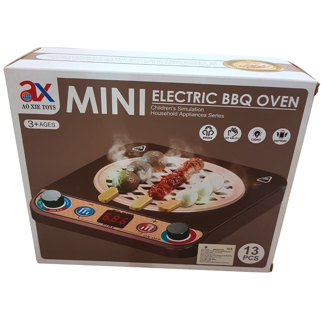 Little Chef's Delight: Mini Electric BBQ Oven Playset for Kids – 13 Piece Set
