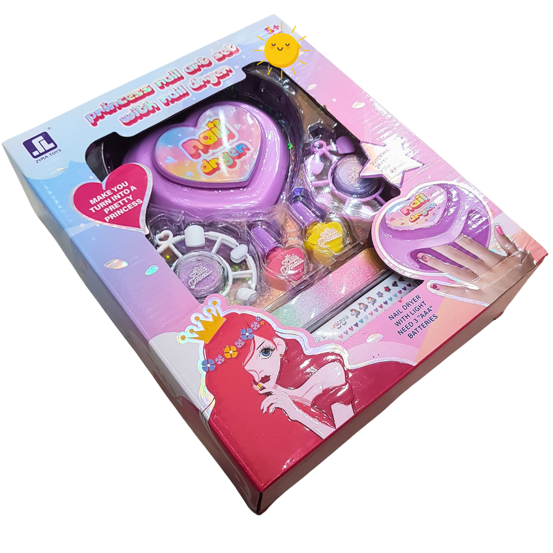 Princess Nail Art Set with Nail Dryer - Perfect Gift for Creative Girls